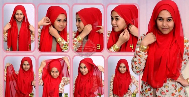 Gaun Hijab Warna Merah Marun